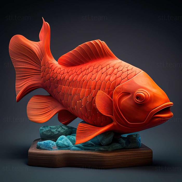 Animals Red parrot fish fish